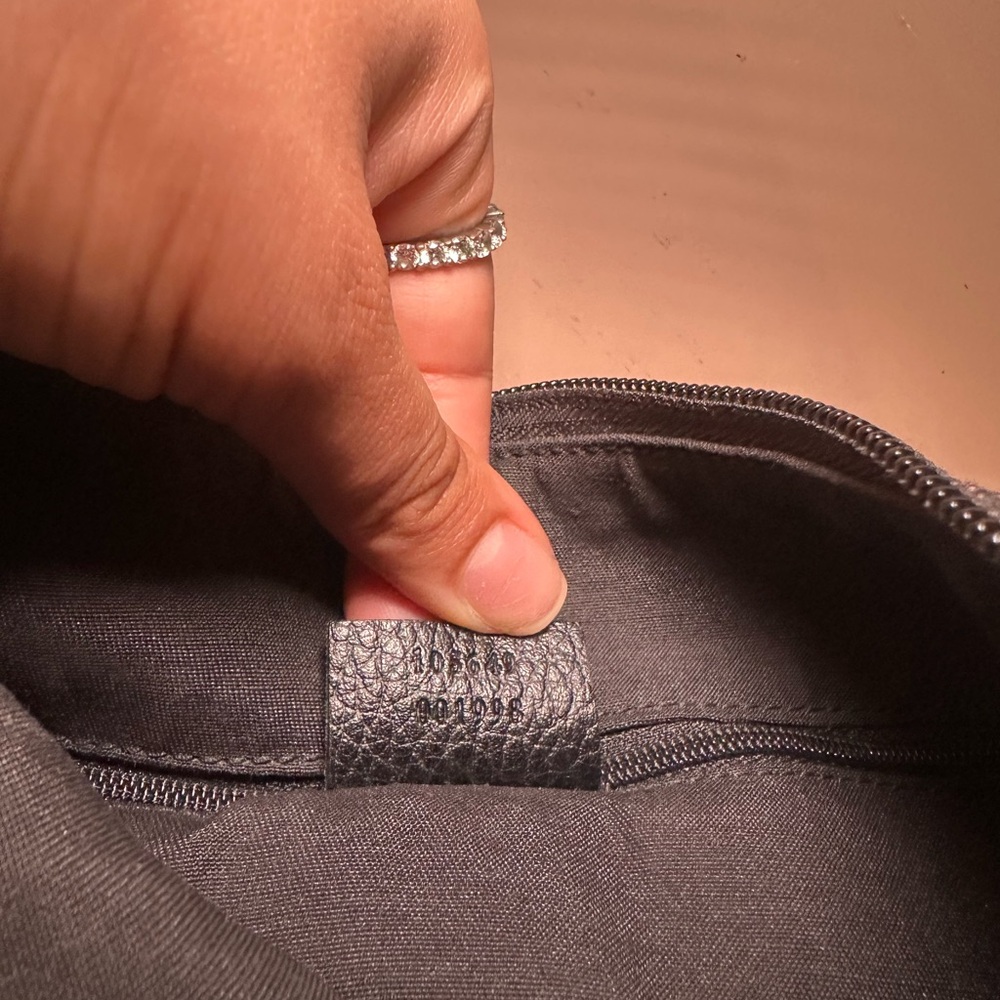 Vintage Gucci Black Denim Monogram Shoulder Bag - Picture 7 of 8